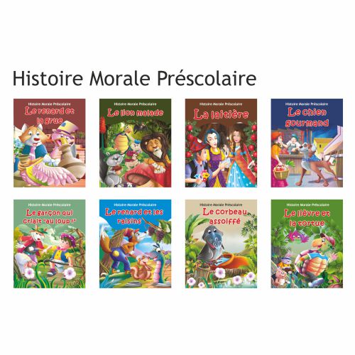 Preschool Moral Stories Set of 8 Books in French Language